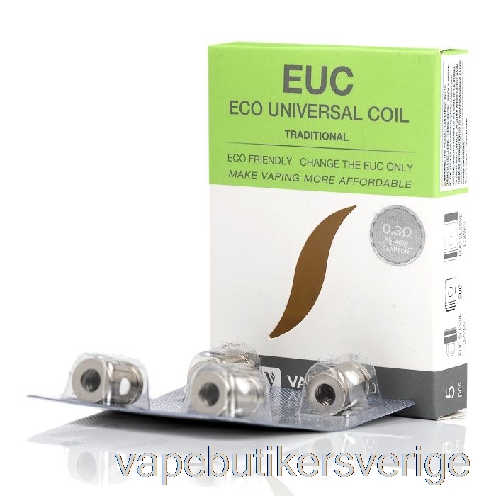 Vape Sverige Vaporesso Euc Ersättningsspolar 0,3ohm Traditionella Euc Clapton